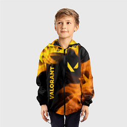 Ветровка с капюшоном детская Valorant - gold gradient вертикально, цвет: 3D-черный — фото 2