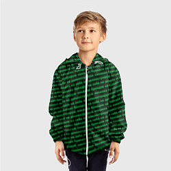 Ветровка с капюшоном детская Никаких брендов зелёный, цвет: 3D-белый — фото 2