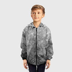 Ветровка с капюшоном детская Абстракция - grey sky, цвет: 3D-черный — фото 2