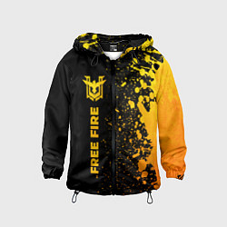 Ветровка с капюшоном детская Free Fire - gold gradient по-вертикали, цвет: 3D-черный