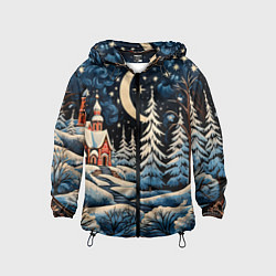 Ветровка с капюшоном детская Морозное утро, цвет: 3D-черный