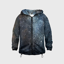 Ветровка с капюшоном детская Темное космическое звездное небо, цвет: 3D-черный
