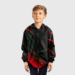 Ветровка с капюшоном детская Текстуры хрусталь, цвет: 3D-черный — фото 2