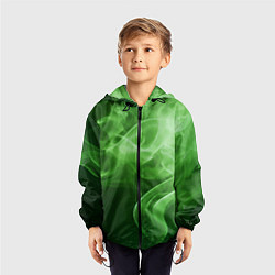 Ветровка с капюшоном детская Зеленый дым, цвет: 3D-черный — фото 2