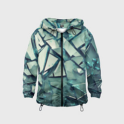 Ветровка с капюшоном детская Битое стекло текстура, цвет: 3D-черный