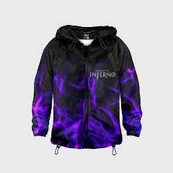 Ветровка с капюшоном детская Dantes Inferno flame neon, цвет: 3D-черный