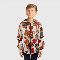 Ветровка с капюшоном детская Медведи - персонажи из Слово пацана, цвет: 3D-черный — фото 2