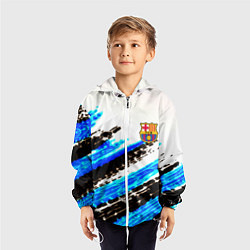 Ветровка с капюшоном детская Barcelona fc club, цвет: 3D-белый — фото 2