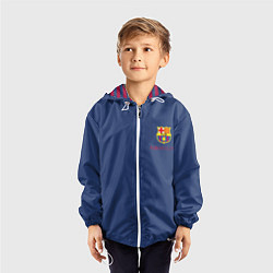 Ветровка с капюшоном детская Месси - 10 номер футбольный клуб Барселона, цвет: 3D-белый — фото 2