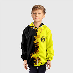 Ветровка с капюшоном детская Borussia fc sport краски, цвет: 3D-белый — фото 2