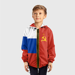 Ветровка с капюшоном детская Россия и СССР, цвет: 3D-черный — фото 2