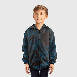 Ветровка с капюшоном детская Абстрактный камуфляж, цвет: 3D-черный — фото 2