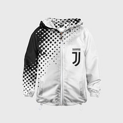 Ветровка с капюшоном детская Juventus sport black geometry, цвет: 3D-белый