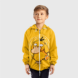 Ветровка с капюшоном детская Псидак желтая утка покемон, цвет: 3D-белый — фото 2