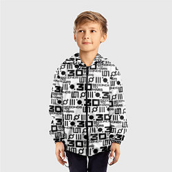 Ветровка с капюшоном детская Thirty Seconds to Mars pattern rock, цвет: 3D-черный — фото 2