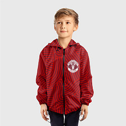 Ветровка с капюшоном детская Manchester United отпечатки, цвет: 3D-черный — фото 2