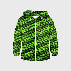 Ветровка с капюшоном детская Juventus green pattern sport, цвет: 3D-белый