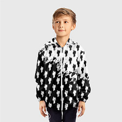 Ветровка с капюшоном детская Billie Eilish pattern black, цвет: 3D-белый — фото 2
