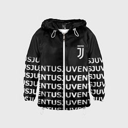 Ветровка с капюшоном детская Juventus pattern fc club steel, цвет: 3D-белый