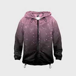 Ветровка с капюшоном детская Градиент тёмный розовый брызги, цвет: 3D-черный