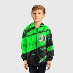 Ветровка с капюшоном детская Inter sport green, цвет: 3D-черный — фото 2