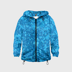 Ветровка с капюшоном детская Ярко-голубой абстракция космический, цвет: 3D-черный