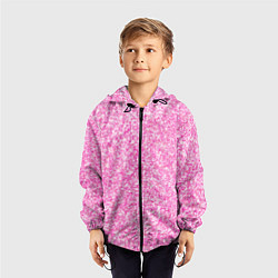 Ветровка с капюшоном детская Светло-розовый текстура напыление, цвет: 3D-черный — фото 2