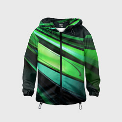 Ветровка с капюшоном детская Абстрактные геометрические плавные линии минимализ, цвет: 3D-черный