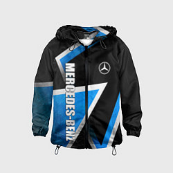 Ветровка с капюшоном детская Mercedes - blue metal, цвет: 3D-черный