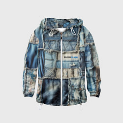 Ветровка с капюшоном детская Patchwork denim - vogue, цвет: 3D-белый