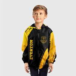 Ветровка с капюшоном детская Everton - gold gradient вертикально, цвет: 3D-черный — фото 2