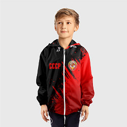 Ветровка с капюшоном детская СССР - черно-красный, цвет: 3D-белый — фото 2