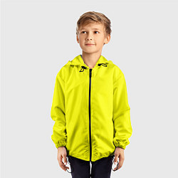 Ветровка с капюшоном детская Яркий желтый, цвет: 3D-черный — фото 2