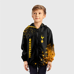 Ветровка с капюшоном детская Tottenham - gold gradient вертикально, цвет: 3D-черный — фото 2