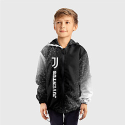 Ветровка с капюшоном детская Juventus sport на темном фоне по-вертикали, цвет: 3D-черный — фото 2