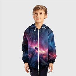 Ветровка с капюшоном детская Взрыв в космосе, цвет: 3D-белый — фото 2