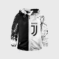 Ветровка с капюшоном детская Juventus краски текстура спорт, цвет: 3D-белый