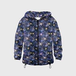 Ветровка с капюшоном детская Волчий стиль дизайн с мордами волков, цвет: 3D-черный