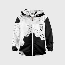 Ветровка с капюшоном детская Juventus hexagon black sport, цвет: 3D-белый