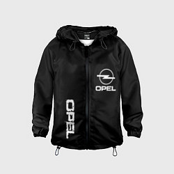 Ветровка с капюшоном детская Opel white logo, цвет: 3D-черный