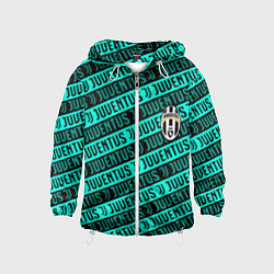 Ветровка с капюшоном детская Juventus pattern logo steel, цвет: 3D-белый
