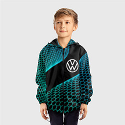 Ветровка с капюшоном детская Volkswagen electro hexagon, цвет: 3D-черный — фото 2