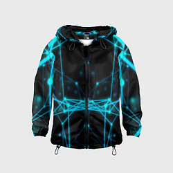 Ветровка с капюшоном детская Синий плексус, цвет: 3D-черный