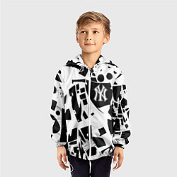 Ветровка с капюшоном детская New York yankees - abstraction, цвет: 3D-белый — фото 2