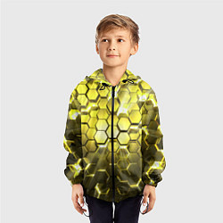 Ветровка с капюшоном детская Золотые соты, цвет: 3D-черный — фото 2