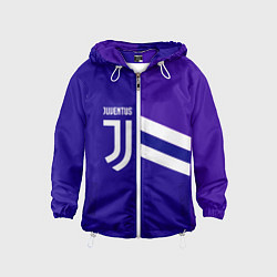 Ветровка с капюшоном детская Juventus sport geometry line, цвет: 3D-белый