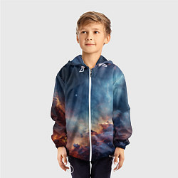 Ветровка с капюшоном детская Космическая даль, цвет: 3D-белый — фото 2