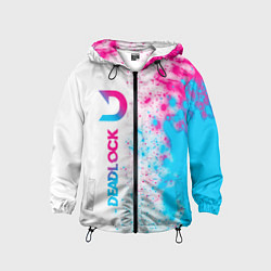 Ветровка с капюшоном детская Deadlock neon gradient style по-вертикали, цвет: 3D-черный