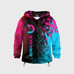 Ветровка с капюшоном детская Deadlock - neon gradient по-вертикали, цвет: 3D-черный