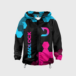 Ветровка с капюшоном детская Deadlock - neon gradient вертикально, цвет: 3D-черный